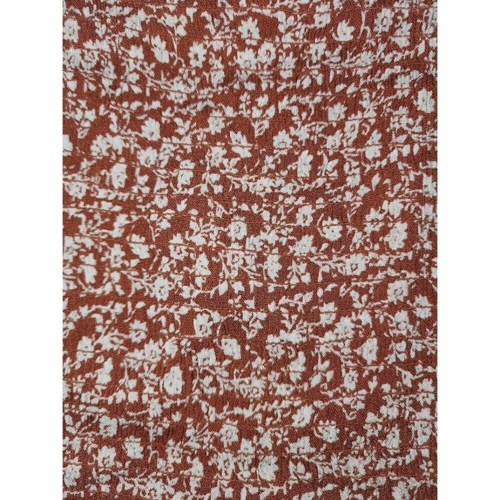 Dizzy‎ Lizzy Smocked Crop Top Women's XL Rust Orange White Floral Tie-Straps NEW - Picture 6 of 11